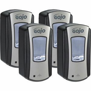 Gojo LTX-12 Touch-free Foam Soap Dispenser - Automatic - 1.27 quart Capacity - Site Window, Refillable, Touch-free, Lockable, Skylight - Chrome, Black - 4 / Carton
