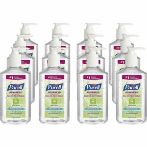 PURELL Hand Sanitizer Gel - Fragrance-free Scent - 12 fl oz - Pump Bottle Dispenser - Kill Germs - Clear - 12 / Carton