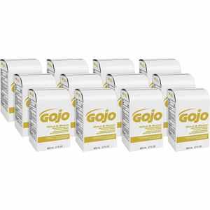 Gojo Gold & Klean Antimicrobial Lotion Soap - Fresh Scent - 27.05 fl oz - Dirt Remover, Bacteria Remover, Kill Germs - Antibacterial - Leak Proof, Non-clog, Bio-based - 12 / Carton