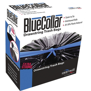 BlueCollar 30-gallon Drawstring Trash Bags - 30 gal Capacity - 34