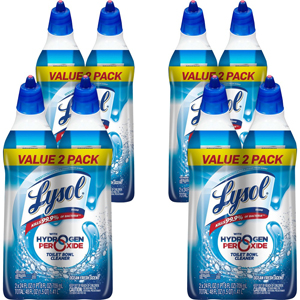 Lysol Hydrogen Peroxide Toilet Cleaner - 24 fl oz (0.8 quart) - Ocean Fresh Scent - Recommended For: Soap Scum Remover - Residue-free, Bleach-free, Disinfectant, Deodorize, Antibacterial - Blue - 2/Pack - 4 / Carton