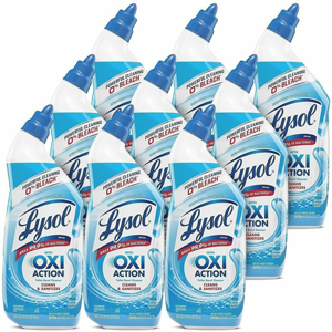 Lysol Oxi Action Toilet Bowl Cleaner - 24 fl oz (0.8 quart) - Ocean Fresh Scent - Recommended For: Soap Scum Remover - Residue-free, Bleach-free, Antibacterial - Blue - 9 / Carton