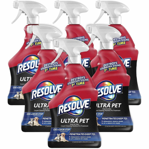 Resolve Ultra Stain/Odor Remover - For Cat, Dog - Recommended for Stain Removal, Odor Removal, Urine Stain, Feces, Urine Smell, Vomit, Red Wine, Juice, Residue, Food Stain - Fresh Scent - 1 quart - 6 / Carton