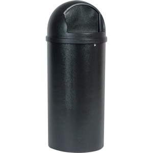 Rubbermaid Commercial Marshal 25 gallon Container - Push Door Opening - Hinged Lid - 25 gal Capacity - Round - Fire Resistant - Durable, Scratch Resistant, Dent Resistant - 42