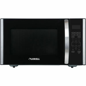 Lorell Microwave - Single - 1.6 ft³ Capacity - Microwave - 11 Power Levels - FuseMetal - Countertop - Black, Silver