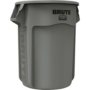 Rubbermaid Commercial Brute 55-Gallon Vented Containers - 55 gal Capacity - Round - Handle, Heavy Duty, Reinforced, UV Coated, Damage Resistant, Fade Resistant - 33