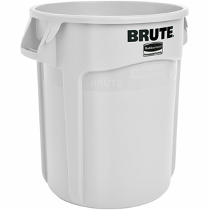 Rubbermaid Commercial Brute 10-Gallon Vented Containers - 10 gal Capacity - Round - Tear Resistant, UV Coated, Damage Resistant, Handle, Reinforced, Warp Resistant, Crack Resistant - 17.3