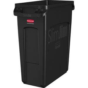 Rubbermaid Commercial Slim Jim 16-Gallon Vented Waste Containers - 16 gal Capacity - Rectangular - Crush Resistant, Durable, Chemical Resistant, Crush Resistant, Recyclable, Handle - 25