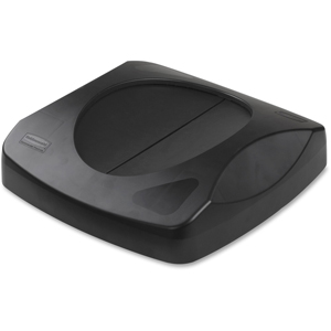 Rubbermaid Commercial Untouchable Swing Top Lid - Square - Black - 6 / Carton