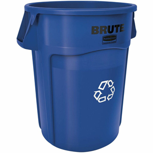 Rubbermaid Commercial Brute 44-Gallon Vented Recycling Containers - 44 gal Capacity - Round - Reinforced, Damage Resistant, Chip Resistant, Rust Proof, Peel Resistant, Crack Resistant, Crush Resistant, Heavy Duty, Handle, Tear Resistant - 31.5