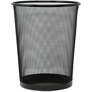 Universal Mesh Wastebasket, 18 qt, Steel Mesh, Black - Open Top - 4.50 gal Capacity - Round - 11.70