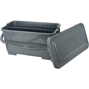 Genuine Joe Microfiber Mop Charging Bucket - 6 gal - Graduated, Sealable Lid - 10.3