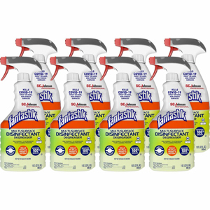 fantastik Multisurface Disinfectant Degreaser Spray - 32 fl oz (1 quart) - Fresh Scent - Disinfectant, Easy to Use, Rinse-free - Green - 8 / Carton