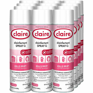 Claire Multipurpose Disinfectant Spray - Ready-To-Use - 17 fl oz (0.5 quart) - Country Fresh Scent - Antibacterial, Non-porous - Pink - 12 / Carton