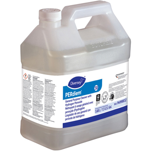 Diversey PERdiem General Purpose Cleaner - Concentrate - 192 fl oz (6 quart) - Heavy Duty, Dye-free, Phosphorous-free, Fragrance-free, Odorless, Color-free - Clear - 2 / Carton