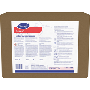Diversey Bravo Heavy Duty Low Odor Stripper - 640 fl oz (20 quart) - Heavy Duty, Low Odor, Ammonia-free, Solvent-free - Clear - 1 Each