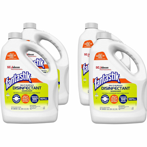 fantastik Disinfectant Degreaser - 128 fl oz (4 quart) - Fresh Scent - Disinfectant, Easy to Use, Rinse-free, Deodorize, Non-porous - White - 4 / Carton