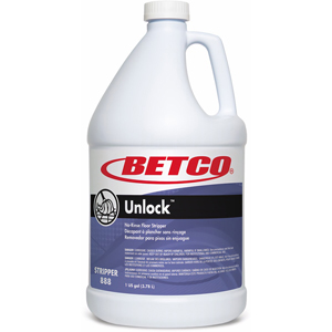 Betco Unlock No-Rinse Floor Stripper - Ready-To-Use - 128 fl oz (4 quart) - Unscented, Low Foaming, Rinse-free, Low Odor - Clear - 1 Carton