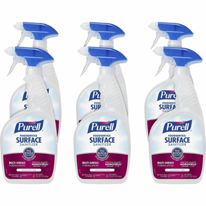 PURELL Foodservice Surface Sanitizer - For Hard Surface, Soft Surface, Food Service - Spray - 32 fl oz (1 quart) - Recommended For: Coronavirus, Virus Remover - Rinse-free, Fragrance-free - Clear Spray Bottle - 6 / Carton