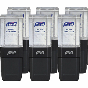 PURELL ES1 Dispenser Starter Kit (4424-D6) - Manual - 15.22 fl oz Capacity - Theft Proof, Durable, Compact, Dye-free, Push Button - Graphite - 6 / Carton