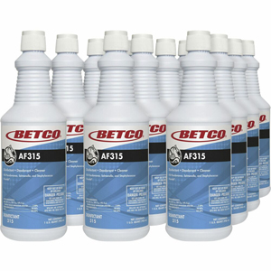 Betco AF315 Disinfectant Cleaner - Concentrate - 32 fl oz (1 quart) - Citrus Floral Scent - Deodorant, Detergent Resistant, pH Neutral, Long Lasting, Deodorize - Turquoise - 12 / Carton
