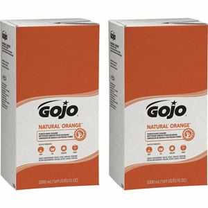 Gojo Natural Orange Pumice Hand Cleaner - Citrus Scent - 1.32 gal - Oil Remover, Grease Remover, Dirt Remover, Soil Remover - Hand - White - Fast Acting - 2 / Carton