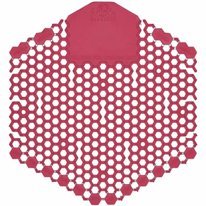 Fresh Products Wave 3D Urinal Screen - Lasts upto 30 Days - Splash Reducer, Odor Control - 10 / Pack - Red
