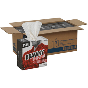 Brawny Professional P200 Disposable Cleaning Towels - 4 Ply - Quarter-fold - 9.20