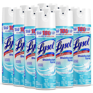 Lysol Crisp Linen Disinfectant Spray - For Multipurpose, Multi Surface - Spray - 19 fl oz (0.6 quart) - Crisp Linen Scent - Recommended For: Fungi Remover, Virus Remover, Bacteria Remover, Mold Remover, Mildew Remover - Easy to Use - Clear - 12 / Carton
