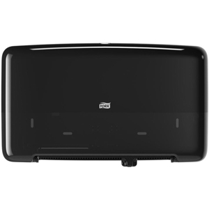 TORK Tork Twin Mini Jumbo Toilet Paper Roll Dispenser Black T2 - Roll Dispenser - 2 x Roll - 10.1