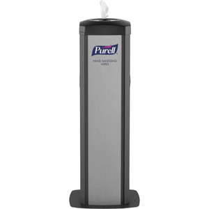 PURELL DS360 Hand Sanitizing Wipes Station - Steel - Black - Durable - 1 Carton