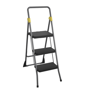 Cosco Steel 3-Step Folding Step Stool - 3 Step - 300 lb Load Capacity - 14.5
