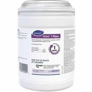 Diversey Oxivir Disinfectant Wipe - Ready-To-Use - 31.52 oz (1.97 lb) to - Cherry Almond Scent - Disinfectant, Virucidal, Bactericide, Tuberculocide, Fungicide, VOC-free, Fragrance-free, NPE-free, Phosphate-free, Phenol-free, Fast Acting, ... - Colorless 
