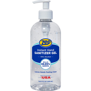 Zep Hand Sanitizer Gel - Clean Scent - 16.91 fl oz - Pump Bottle Dispenser - Kill Germs - Hand - Clear - Residue-free - 1 Each