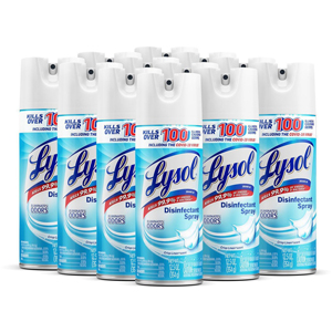 Lysol Crisp Linen Disinfectant Spray - For Multi Surface, Multipurpose - Spray - 12.50 oz (0.78 lb) - Crisp Linen Scent - Recommended For: Virus Remover, Bacteria Remover, Germs Remover, Fungi Remover, Mold Remover, Mildew Remover - Clear - 12 / Carton