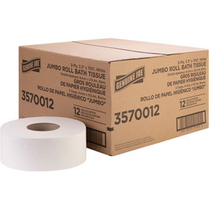 Genuine Joe Jumbo Jr Dispenser Bath Tissue Roll - 2 Ply - 3.30