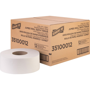 Genuine Joe Jumbo Jr Dispenser Bath Tissue Roll - 2 Ply - 3.50