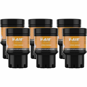Vectair Systems V-Air MVP Dispenser Fragrance Refill - Spray - 6000 ft³ - Citrus Mango - 60 Day - Odor Neutralizer - 6 / Carton