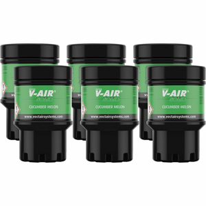 Vectair Systems V-Air MVP Dispenser Fragrance Refill - Spray - 6000 ft³ - Cucumber Melon - 60 Day - Odor Neutralizer - 6 / Carton