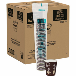 Solo ThermoGuard 12 oz Double Walled Paper Hot Cups - 12 fl oz - Multi - Paper, Polyethylene - Hot Drink, Beverage - 30/Bag - 20 / Carton