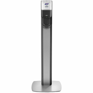PURELL MESSENGER ES6 Silver Panel Floor Stand with Dispenser - Floor Stand - Graphite, Silver - 1 Carton