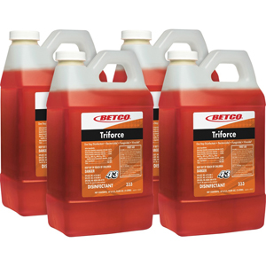 Betco FastDraw 43 Triforce Titan Disinfectant - For Hospital, School, Institutional, Public Area, Hard Surface - Concentrate - 67.6 fl oz (2.1 quart) - Fresh Scent - Recommended For: Coronavirus - Contaminant-free - Orange - 4 / Carton