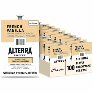 Flavia Freshpack Alterra French Vanilla Flavored Coffee - Compatible with Flavia Aroma, Flavia Barista, FLAVIA Creation 600, Flavia Creation 500, Flavia Creation 200, Flavia Creation 150, Flavia Creation 300 - Hot Coffee - Light - Freshpack - French Vanil