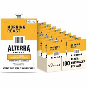Flavia Freshpack Alterra Light Morning Roast Coffee - Compatible with Flavia Aroma, Flavia Barista, FLAVIA Creation 600, Flavia Creation 500, Flavia Creation 200, Flavia Creation 150, Flavia Creation 300, Flavia - Hot Coffee - Light - Freshpack - Morning,