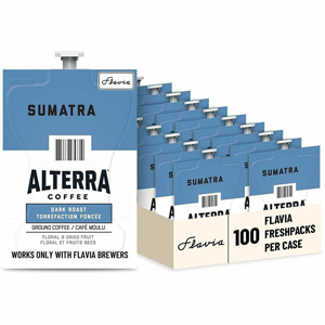 Flavia Freshpack Alterra Roasters Sumatra Coffee - Compatible with Flavia Aroma, Flavia Barista, FLAVIA Creation 600, Flavia Creation 500, Flavia Creation 200, Flavia Creation 150, Flavia Creation 300 - Hot Coffee - Dark - Freshpack - Sumatra - Kosher - 1
