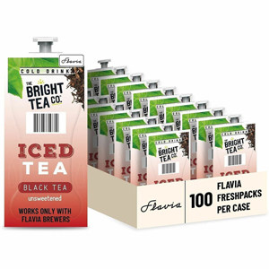 Flavia Bright Tea Co. Black Iced Tea Black Iced Tea Freshpack - Compatible with Flavia Creation 300 with Chill Refresh Module, Flavia Creation 600 with Chill Module - Caffeine-free - Kosher - 100 / Carton