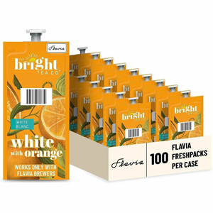 Flavia Bright Tea Co. White Tea with Orange White Tea Freshpack - Compatible with Flavia Aroma, Flavia Creation 300, FLAVIA Creation 600 - Decaffeinated - Kosher - 100 / Carton
