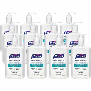 PURELL Advanced Hand Sanitizer Gel - Clean Scent - 12 fl oz - Pump Bottle Dispenser - Kill Germs - Hand, Skin, Commercial - Moisturizing - Clear - Non-sticky, Residue-free - 12 / Carton