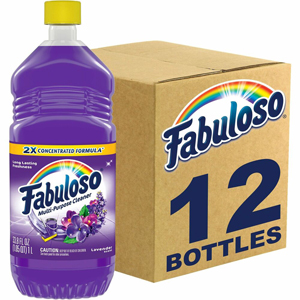 Fabuloso All-Purpose Cleaner - For Multipurpose, Multi Surface - 33.8 fl oz (1.1 quart) - Lavender Scent - Recommended For: Grease Remover, Soil Remover - Rinse-free, Residue-free, Long Lasting - Lavender - 12 / Carton