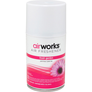 AirWorks Metered Aerosol Air Freshener - Fresh Garden - Aerosol - 6000 ft³ - 7 fl oz (0.2 quart) - Fresh Garden - 30 Day - Long Lasting, VOC Compliant, Odor Neutralizer - 12 / Carton